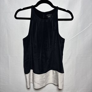 THEORY Milka Womens XS Silk Blend Colorblock Cami Tank Blouse quiet luxury